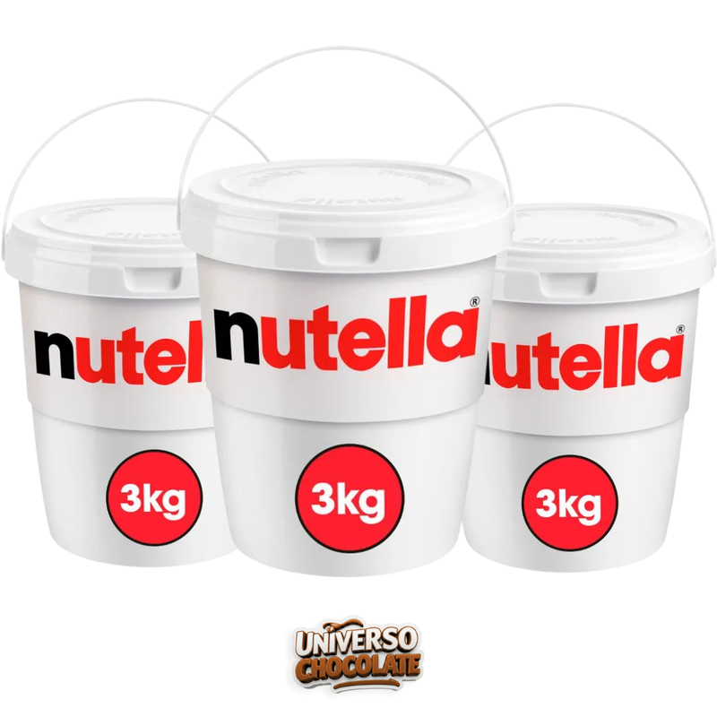 Kit 3 Baldes Nutella 3kg